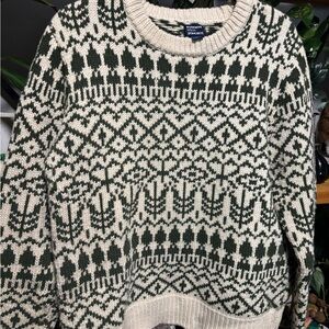 Burkman Bros x Bonobos Green and Cream Knit Sweater